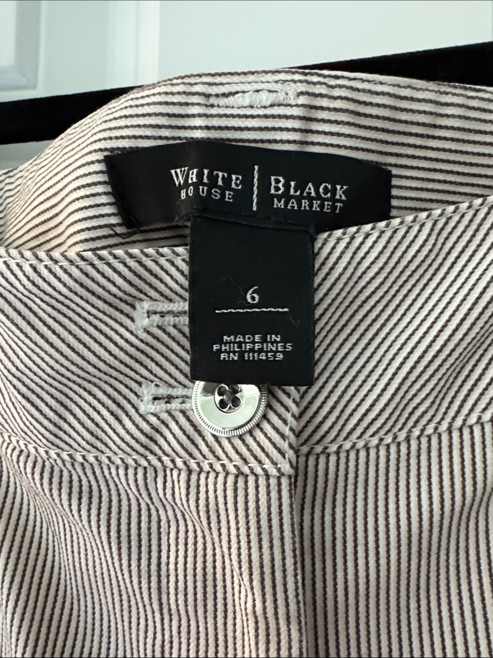 Women's White House Black Market Neutral Striped Shorts - Picture 4 of 4